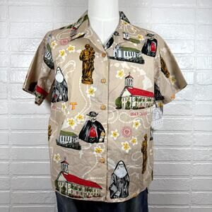 Paradise Found Honolulu Hawaiian Shirt Mens XL Brown Graphic Summer Vacation NWT